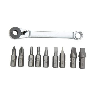 China Steel Hand Tool Repair Tools With 10pcs Multi-bit Ratchet Wrench Screwdriver Set for sale