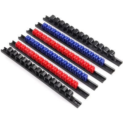 China Screwdriver Or Wrench Storage 6 PCS Screwdriver Wrench Organizer Plastic Rail Wrench Hanger Hand Tool Holder for sale