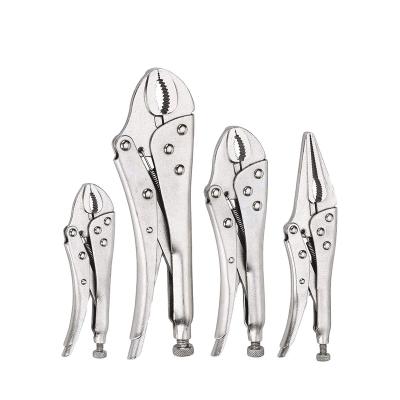 China Wholesale Rotational Locking Pliers Set Long Curved 4 Piece Jaw Nose Locking Pliers for sale