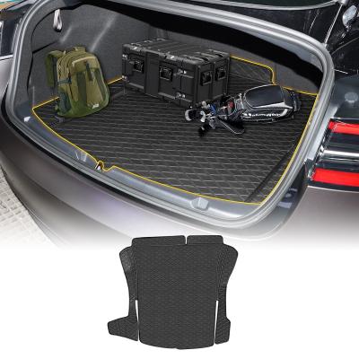 China Car Trunk Dust Cover Mat For Tesla Model 3 2019 2020 2021 2022 2023 Anti Slip Leather Customized Mats for sale