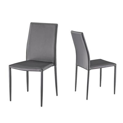 中国 europe dining chair metal frame/stackable long legs dining chair 販売のため