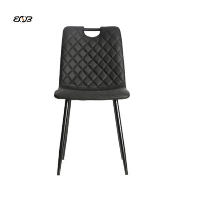 China Dining Chair Upholstered PU Black Indoor Home Furniture Leather Restaurant Dining Chair for sale