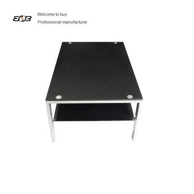 China Living room furniture industrial aluminum frame center tea table fancy glass coffee table for sale