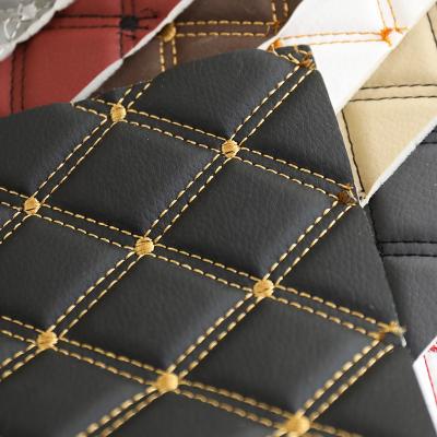 China Leather Rolls Embroidery Lychee Grain Waterproof Nonwoven Artificial Sponge For Car Seat Use for sale