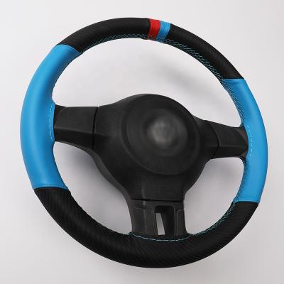 China Hot Selling Sports Hand Stitching Microfiber Accessories Leather Car Interior Accessories Steering Wheel Cover for sale