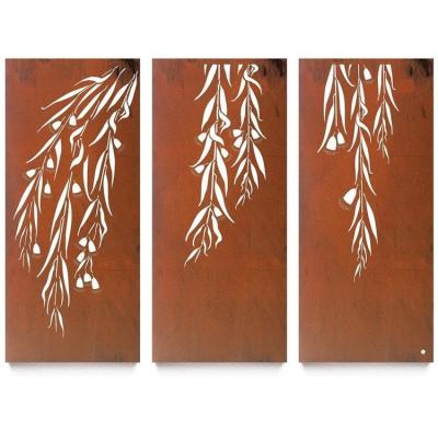 China Unique Modern Privacy Easily Assembled Corten Steel Screens Garden Outdoor Modern Privacy Screen for sale