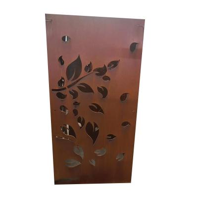 China Easily Assembled Laser Cut Decorative Screen Corten Steel Fence Gate Privacy Screen Corten Steel Fence for sale