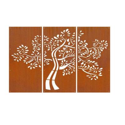 China Easily Assembled Custom Exterior Corten Steel Screens Decorative Screens Panels Outdoor Metal Privacy for sale