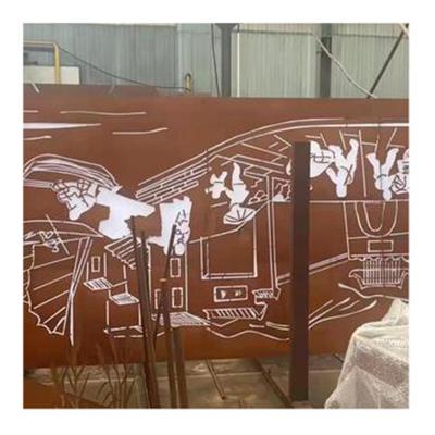 China Easily Assembled Decorative Outdoor Metal Screen Panel Corten Steel Screen for sale