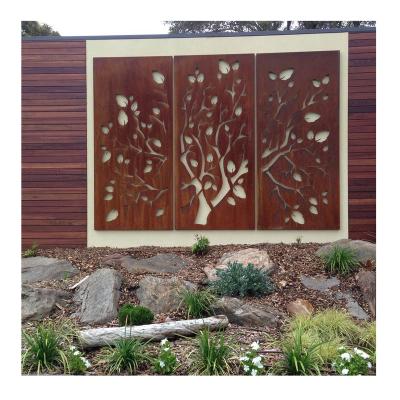 China Easily Assembled Decorative Outdoor Metal Privacy Screens Metal Outdoor Privacy Corten Steel Screen for sale