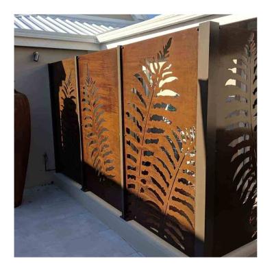 China Easily Assembled Outdoor Art Corten Steel Screens Panels Decorative Metal Screen Garden Privacy Corten Steel Screen for sale