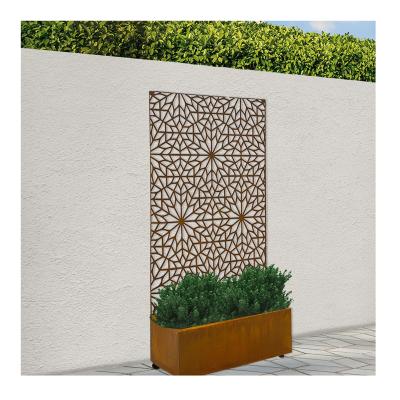 China Decorative Outdoor Metal Screen Garden Divider Room Easily Assembled Metal Corten Steel Screen for sale