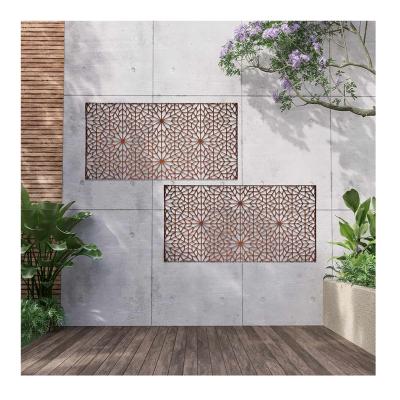 China Easily Assembled Decorative Metal Privacy Screens Outdoor Screen Dividers Metal Panels Decoration Corten Steel Screen for sale