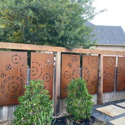 China Easily Assembled Garden Privacy Art Metal Screens Panels Room Divider Corten Steel Screen for sale