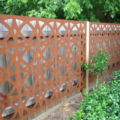 China Easily Assembled Corten Steel Sculpture Garden Privacy Metal Screen Divider Corten Steel Screen for sale