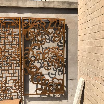 China Easily Assembled Privacy Corten Steel Garden Metal Screen Corten Steel Screen for sale