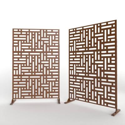 China Easily Assembled Factory Customized Metal Steel Screen Decortication Corten Steel Privacy Screen Corten Steel Screen for sale