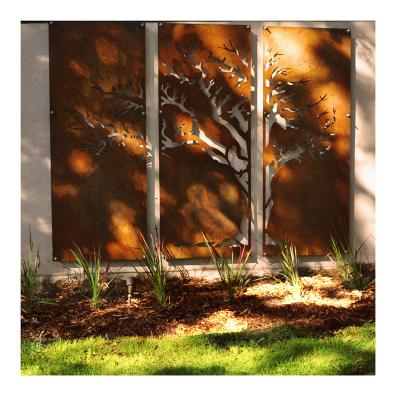 China Dx52d Easily Assembled Z140 Galvanized Steel Plate Sheet Outdoor Privacy Screen Panels For Resort Corten Steel Screen for sale