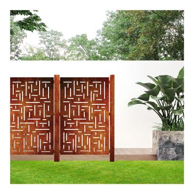 China Easily Assembled Decoration CNC Cut Exterior Modern Metal Room Screens Steel Doors And Fences Corten Steel Screen for sale