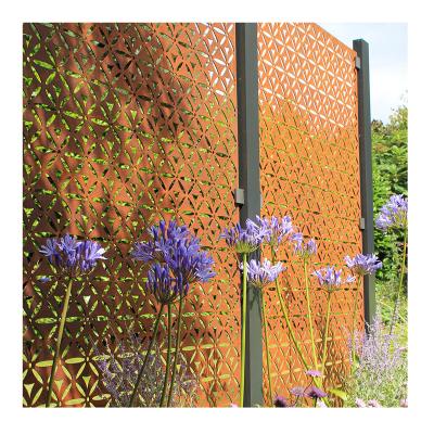 China Easily Assembled Customized Corten Steel Screen Modern Corten Steel Metal Screen Screen for sale