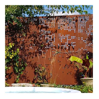 China Customized Easily Assembled Corten Steel Assembled Screen Metal Panels Corten Steel Garden Screen Corten Steel Screen for sale