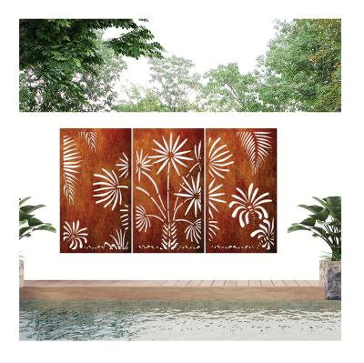 China Easily Assembled Custom Outdoor Metal Privacy Screen Garden Metal Screens Panels Corten Steel Screen for sale