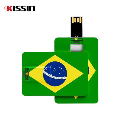 China Kissin Business Card USB 2.0 Full Color Printing Popular Gift Advertising 8GB Plastic Pendrive 16GB Credit Card USB Flash Drive for sale