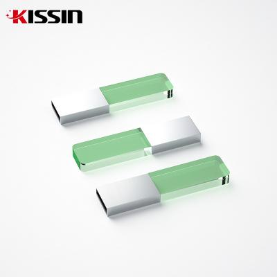 China Kissin Factory Outlet Glass Texture Custom LOGO USB Memory 16GB 32GB 64GB128GB Pendrive USB Flash Drive for sale