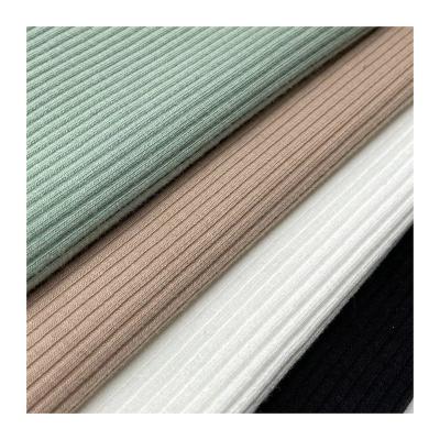 China Double Faced Raw Material 290gsm Rayon Cotton Spandex Knitting Thick 3*3 Viscose Ribbed Fabric For Winter Cardigan for sale