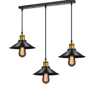 China Modern Contemporary High Quality Light Nordic Lights Retro Iron Black Lampshade Vintage Industrial Pendant Light for sale