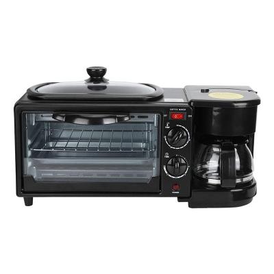 China Household OEM Heater Mini Drip Coffee Maker 9L Electric Toaster Oven Multifunction 3in1 Breakfast Maker Machine for sale