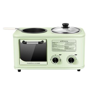 China Household OEM Dismountable Design Multi Function 3 in 1 Breakfast Makers Machine with Electric Pan Electric Cooker Toaster Oven for sale