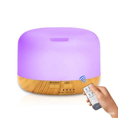 China Household Hot Sale 1000ml Colorful Air Humdifier Aroma Diffuser Muffle Grain Ultrasonic Household LED Lamp Essential Oils Wood Diffuser for sale