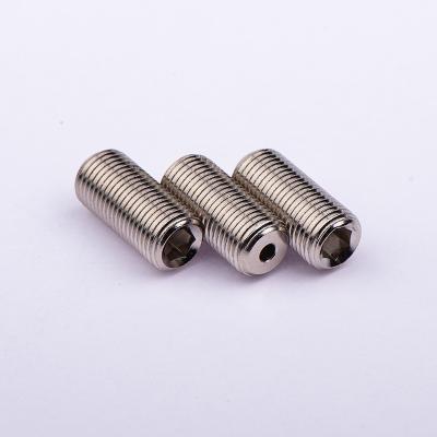 China Steel Favorable Price Carbon Steel Ni-Plated Hex Socket Worm Screw Slotted Set Screw for sale