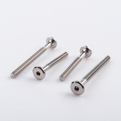 China 2021 Hot Sale Flat Wire Rod Stainless Steel Hexagon Socket Round Head Furniture Screw for sale