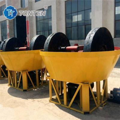 China Gold Grinder Gold Stone Roller Grinding Wet Pan Mill Machine For Africa for sale