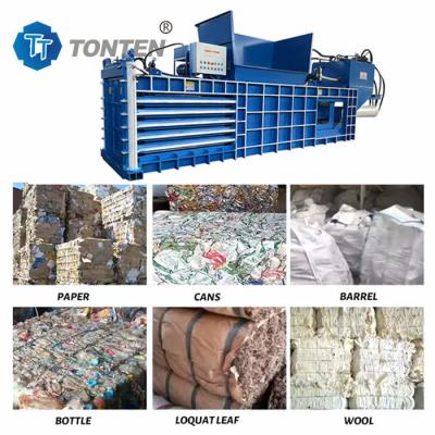 China PLC Hydraulic Baler Machine Waste Paper Baling Press For Clothing Scraps Paint Bucket Film for sale