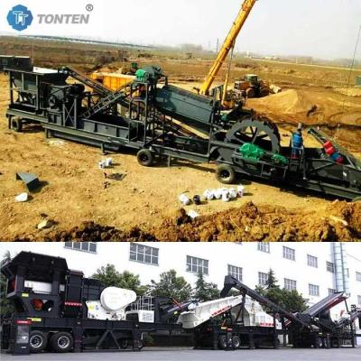 China Mobile Construction Waste Crusher Station Plant Rock Gravel Crushing zu verkaufen