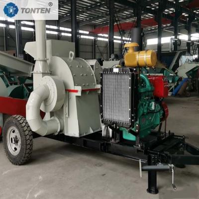 China Mobile Diesel Wood Crusher Machine Branch Shredder Chipper Mobile Type for sale