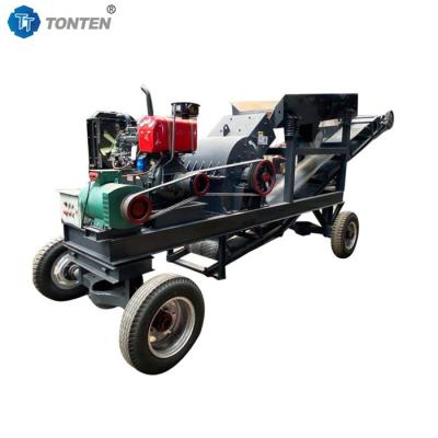 China Kleine mobiele hamercrusher Mini steencrusher machine met transportband Te koop