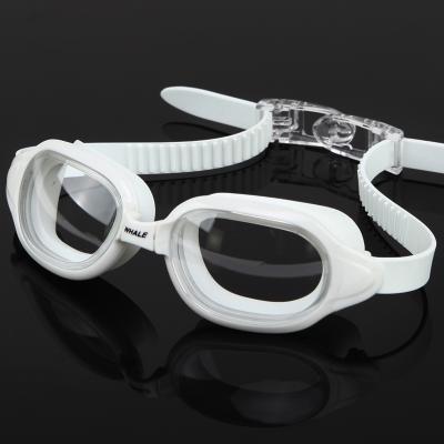 China WHALE CF-8605 White Swimming Goggles Comfortable Pad Strap Flexible Head Leak Proof for sale