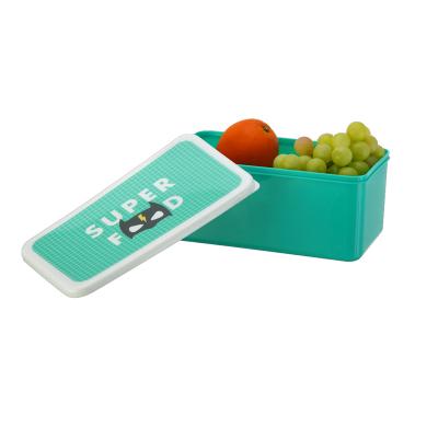 China Hot Selling Household Freshness Keeping Rectangle Lid Plastic Plastic Lunch Box Kids Elastic Lunch Bento Box for sale