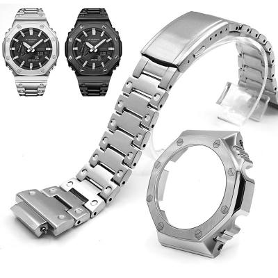 China Suitable for Casio watches solid stainless steel strap and case G SHOCK GA2100 watch band and metal case replacement for sale