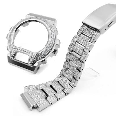 China Suitable for Casio G watches SHOCK series DW6900 Bling diamond case strap stainless steel watch band and frame metal case bracelet bling modification for sale