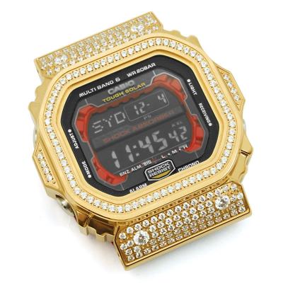 China Suitable for Casio bling watches GX56 Bling iced out gold diamond case stainless steel watch band series and frame metal case bracelet GXW56 g shock bezel for sale