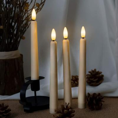 China Birthdays Wholesale Warm White Plastic Flameless LED Taper Candles Made in Shenzhen for sale