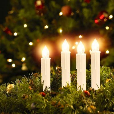 China Holiday Flickering Remote Flameless Candles with Timer Set of 10 - Realistic Electric Led Decorative Candles Lights for Christmas for sale