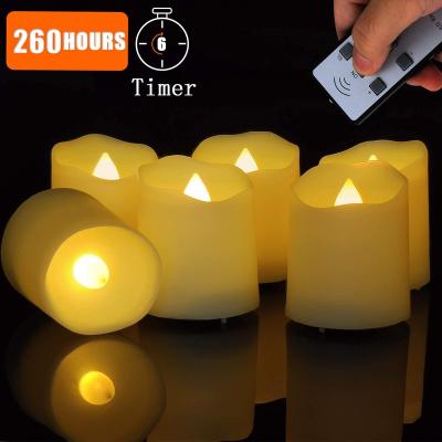 China Romantic Flameless LED Tealight Battery Operated Candle Timer Candle Light with Remote Control for sale