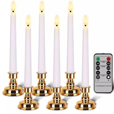 China Realistic Dancing Birthdays Flame Candles Flameless LED Taper Candle With Timer for sale