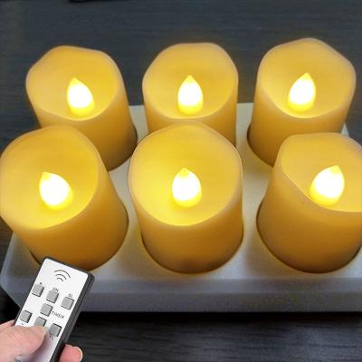 China Rechargeable Flameless Flameless LED Tea Light Flickering Candles Candles With Remote Control for sale